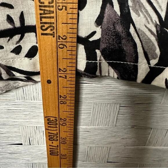 Tahari Women's Leaf Print 100% Linen Short Sleeve Shirt Lightweight plus size - Picture 8 of 10